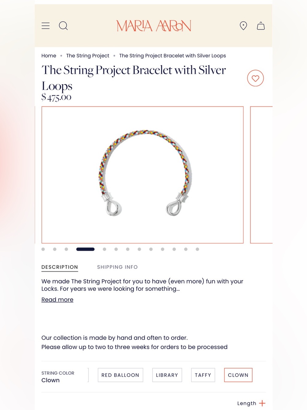 Marla Aaron The String Project Bracelet with Silver Loops — Multicolor Clown